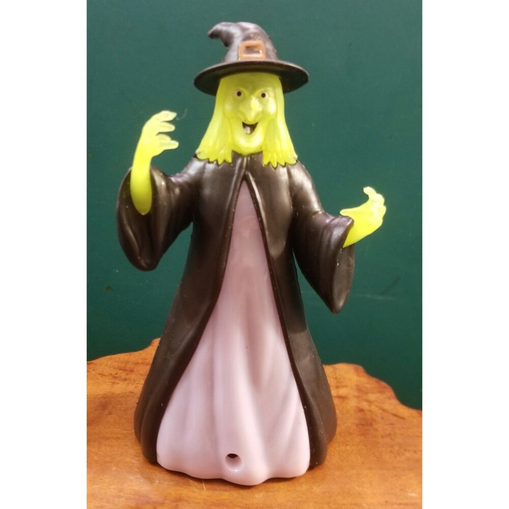 Vintage Halloween Witch Figurine Motion Activated  w/ Light & Sound 6" Tall